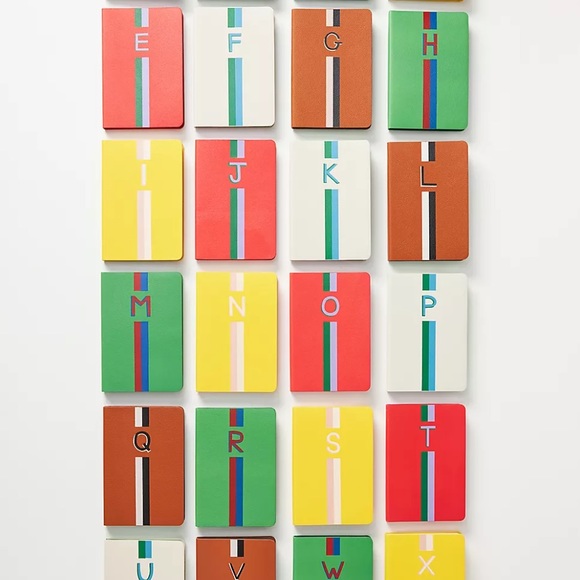 Clare V. For Anthropologie Green Stripe Monogram H Notebook NEW - Picture 3 of 11